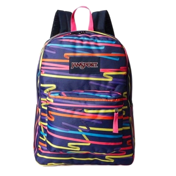 Jansport Handbags - Jansport Backpack Superbreak Ribbons Stripes Unique Student Book Bag Womens Mens